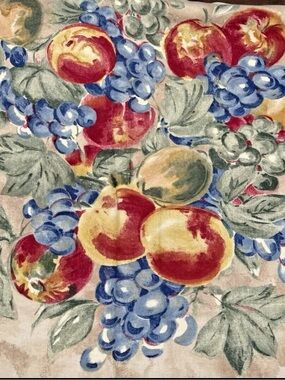Vintage Large Print WoodCo Fabric Decorator Twill Cotton Fruit Theme 5 yrds x56"